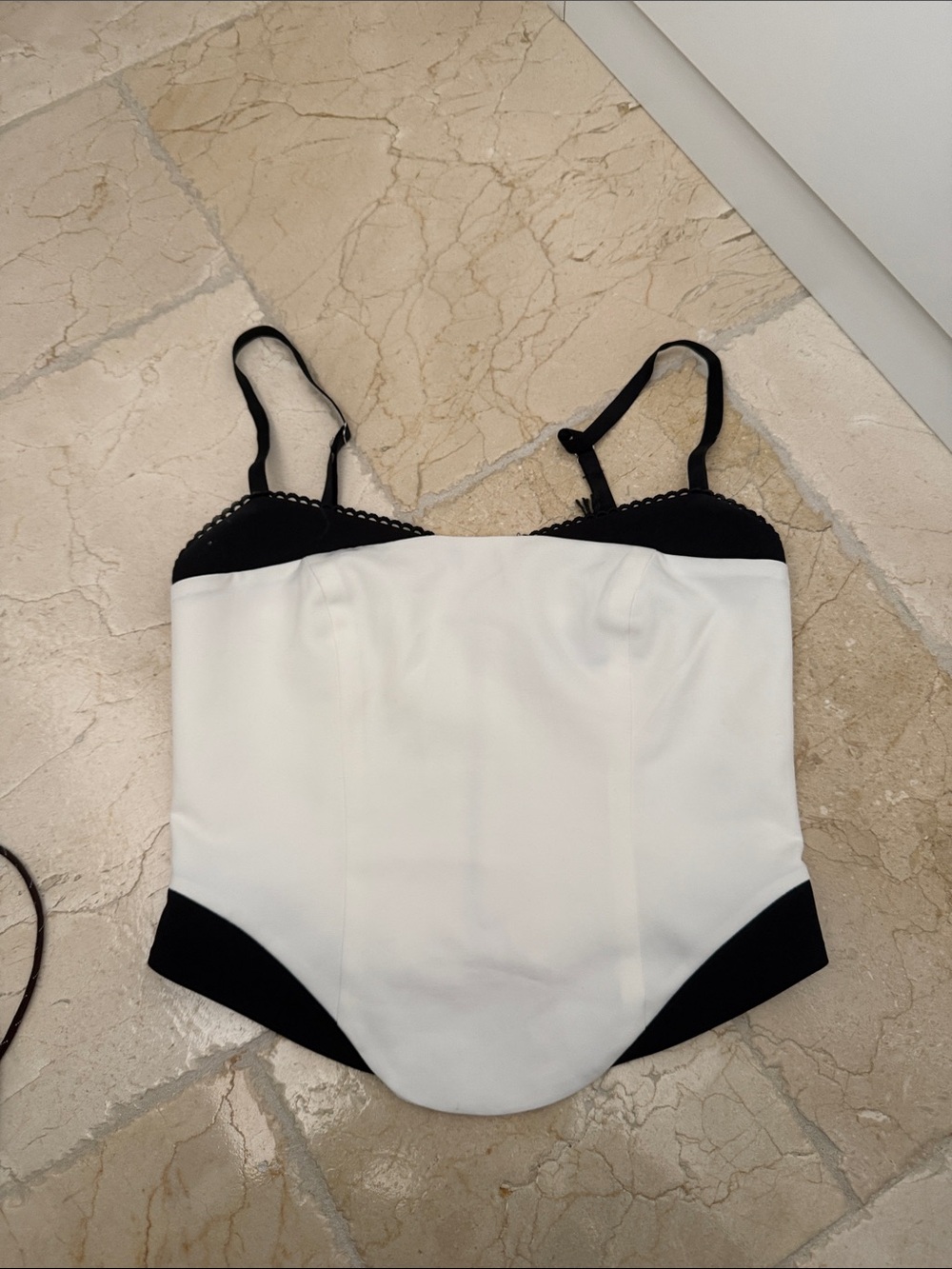 Black and White Bustier Top